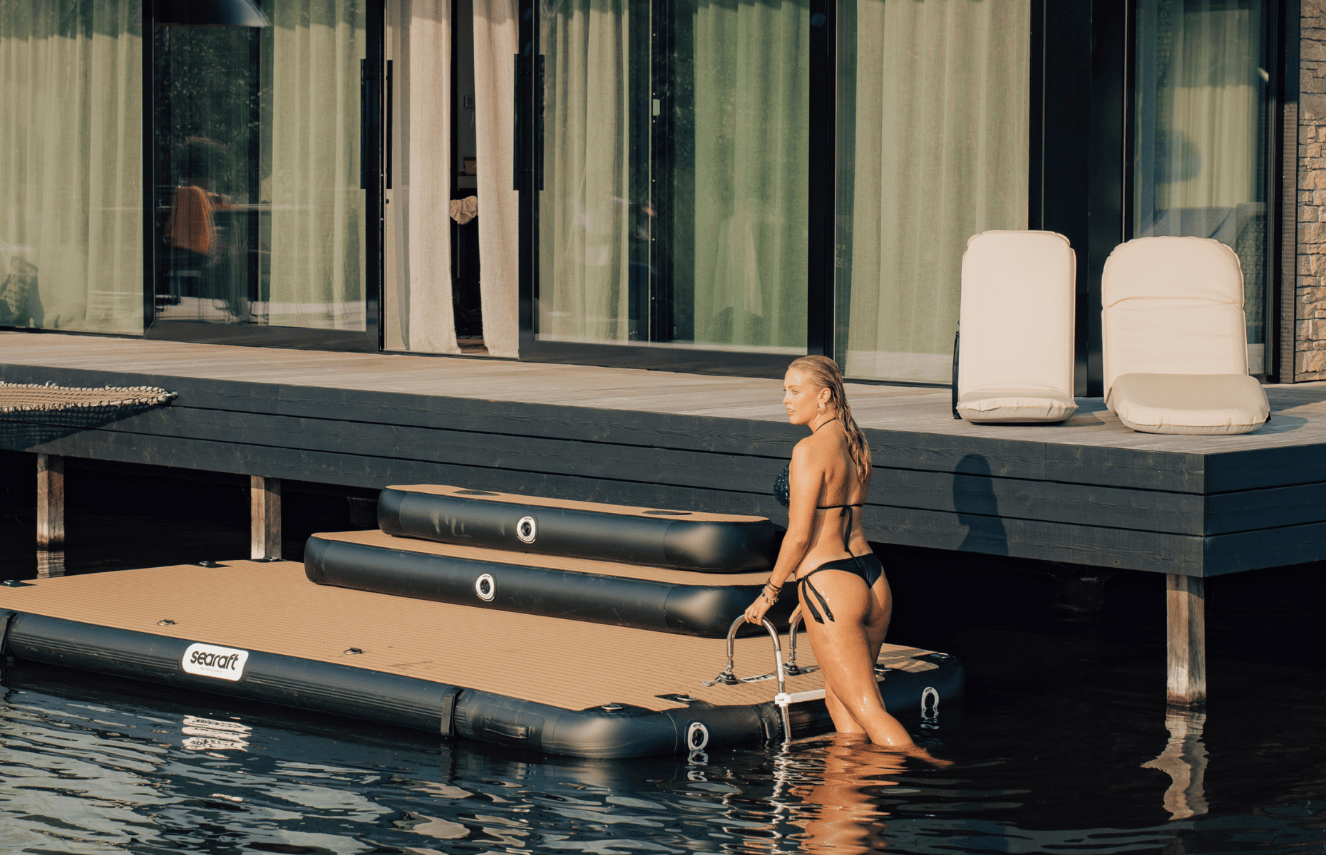 searaft floating platform steps
